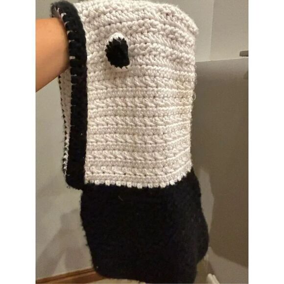 Handmade adult crocheted panda hat - Picture 2 of 4